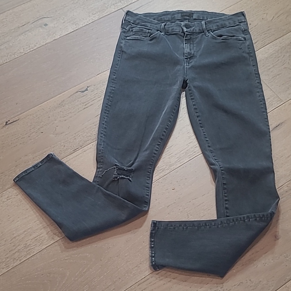 MOTHER Jeans Women's sz 29 The Looker Black Mid Rise Skinny Leg Denim